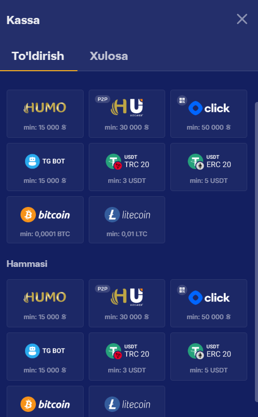 pay method Olymp Casino